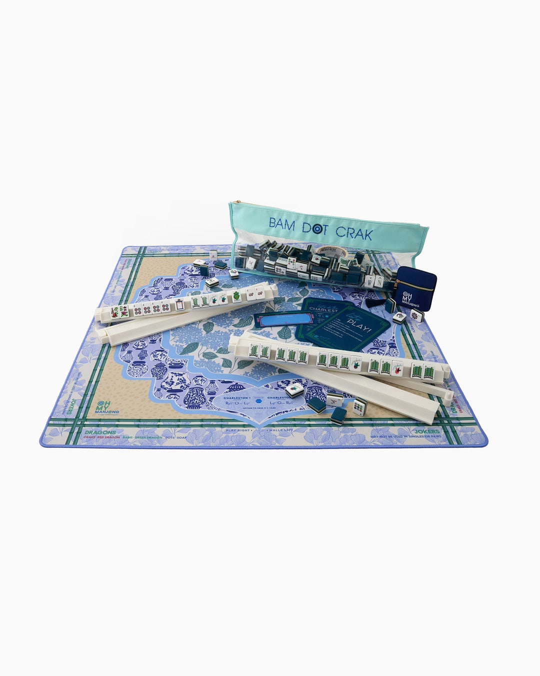 Oh My Mahjong Luna Mat in Tube mahjong mat in tube for stylish game night table setup | Walker Boutique