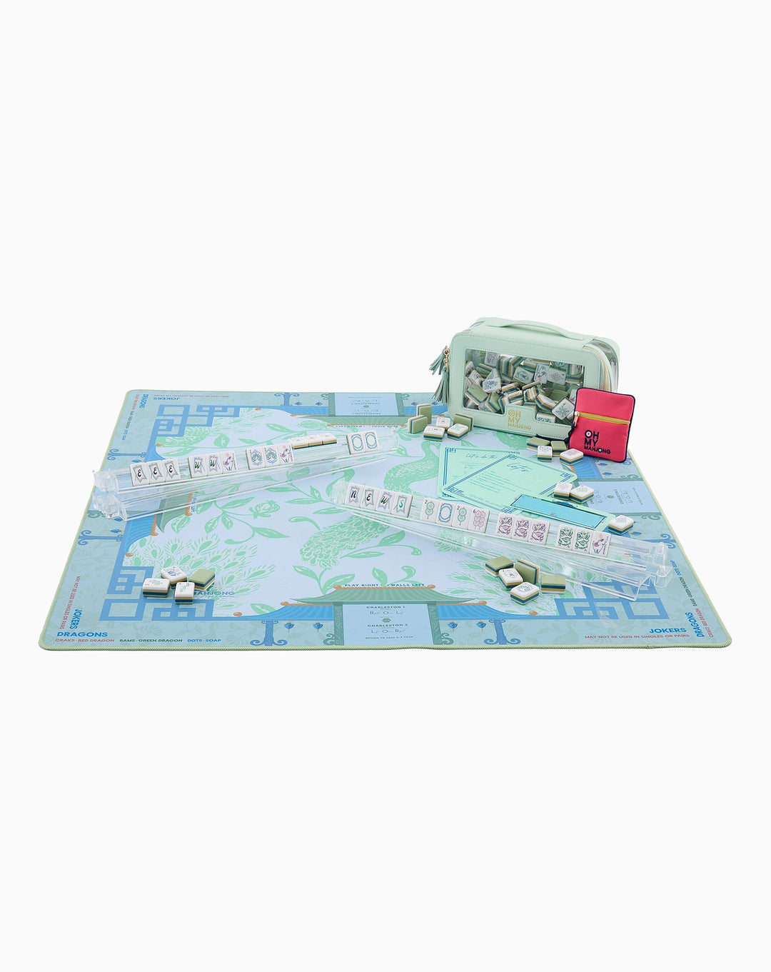 Oh My Mahjong Isla Mat in Tube mahjong mat in tube for stylish game night table setup | Walker Boutique