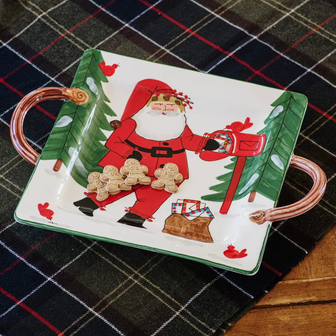 OLD ST. NICK HANDLED SQUARE PLATTER MAIL