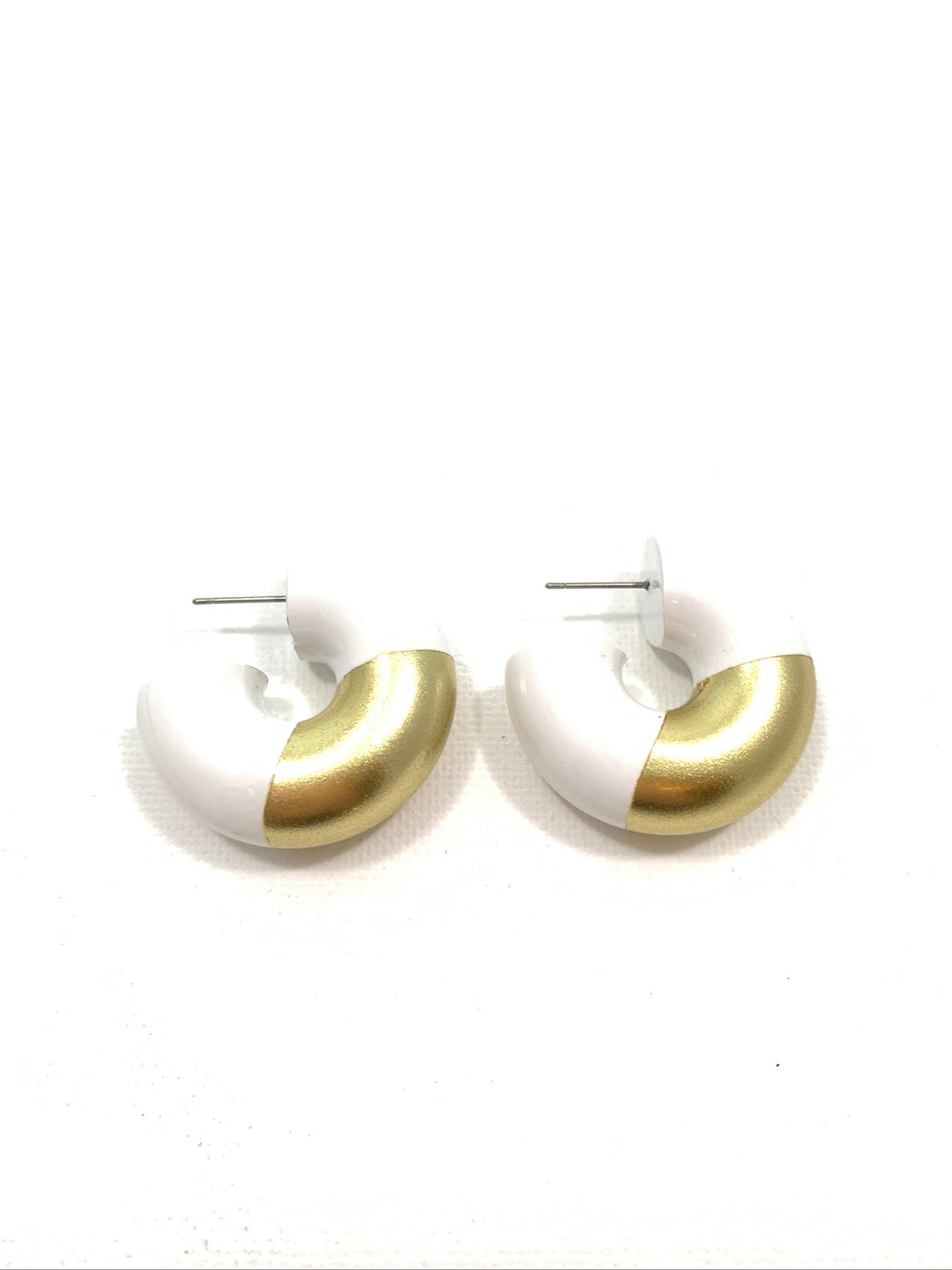 WHITE BUBBLE HOOP EARRINGS