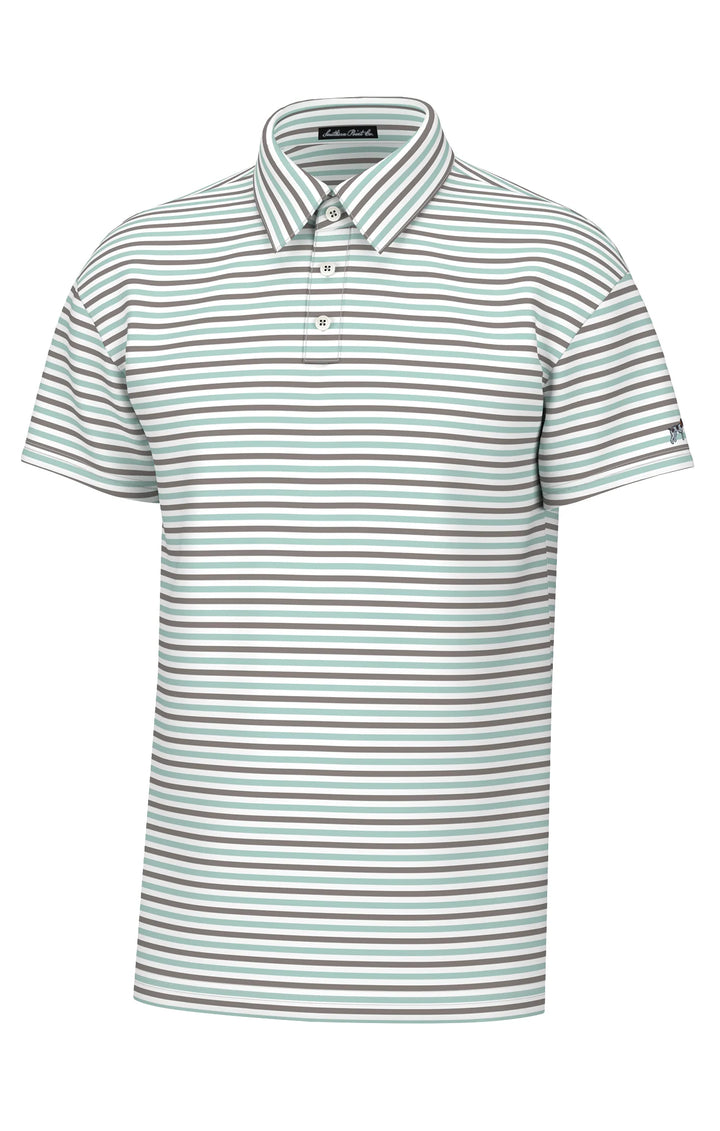 LIGHT GREEN & BROWN HUMPHREY STRIPE POLO