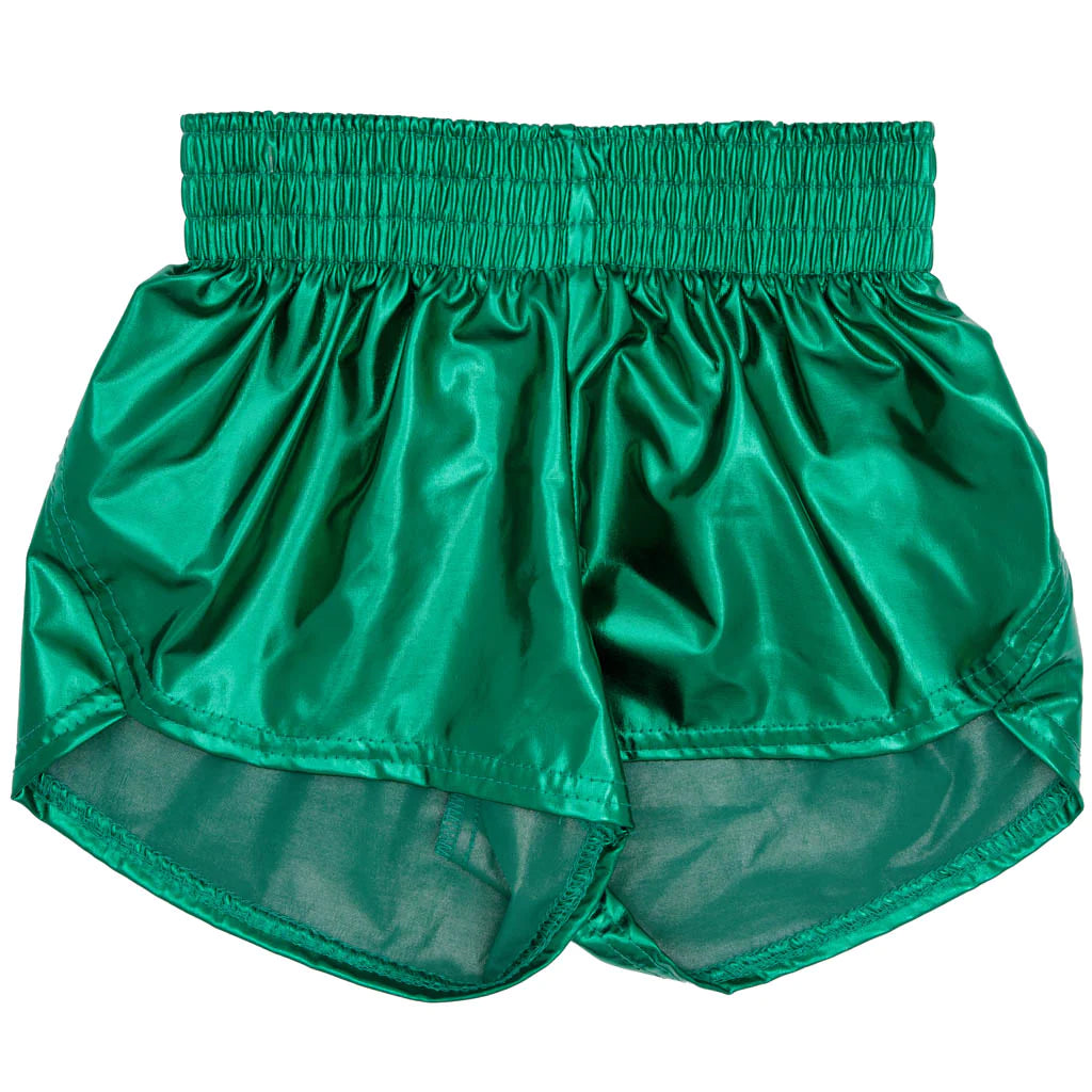 Metallic hot sale green shorts