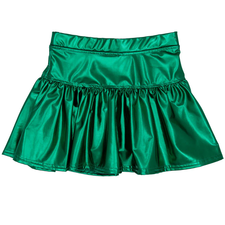 green metallic skort