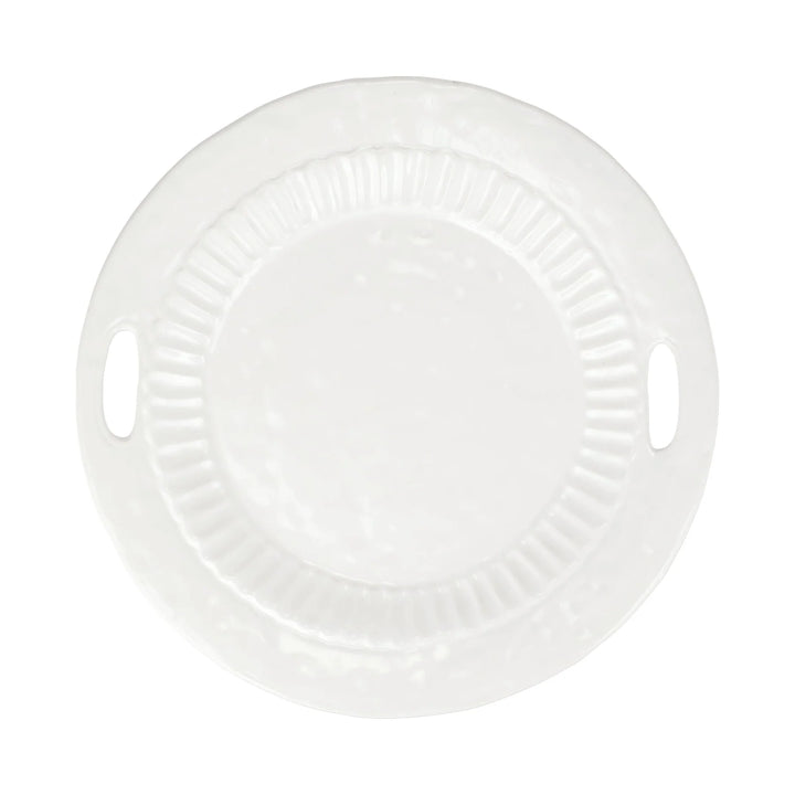 HARVEY/HOLDER: PIETRA SERENA HANDLED ROUND TRAY