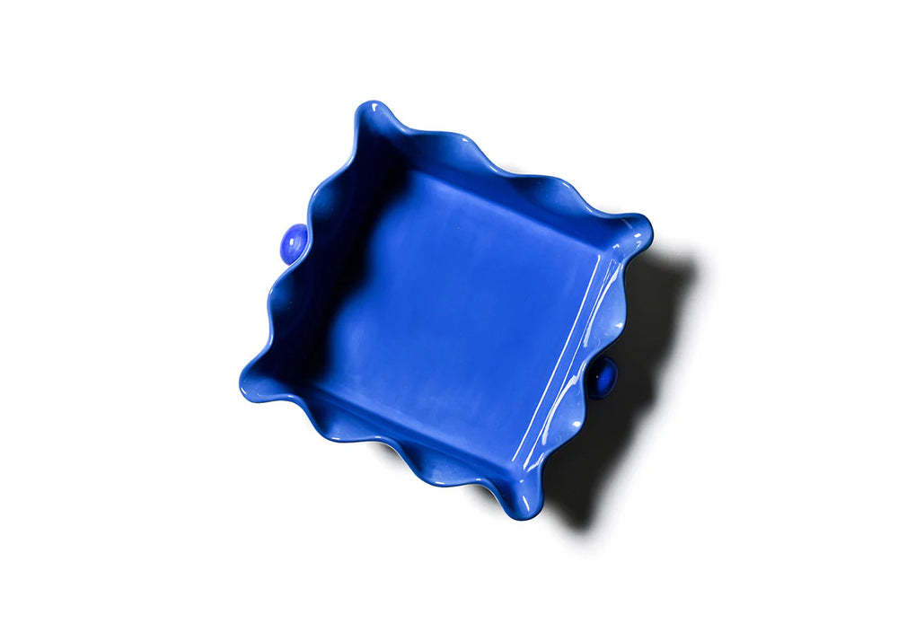 INTERIOR OF SQUARE BLUE DISH