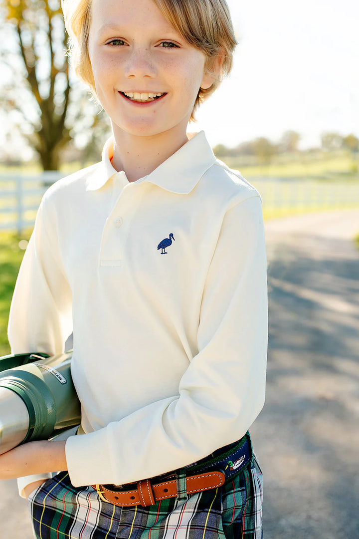 PALMETTO PEARL PRIM & PROPER LONG SLEEVE POLO