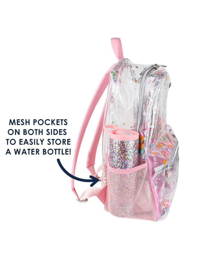 FLOWER SHOP CONFETTI CLEAR BACKPACK