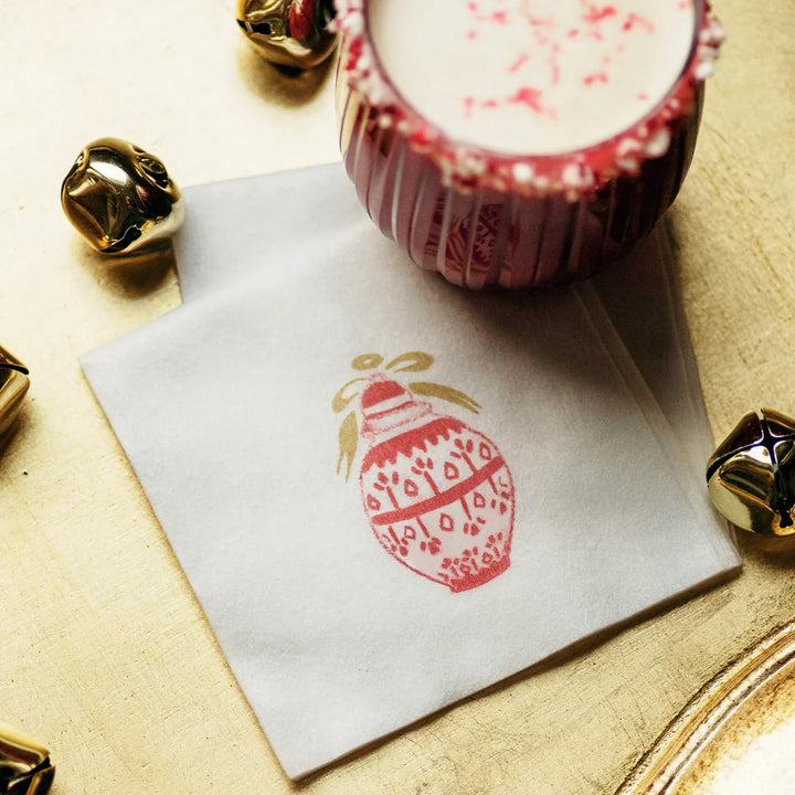 RED GINGER JAR COCKTAIL NAPKIN