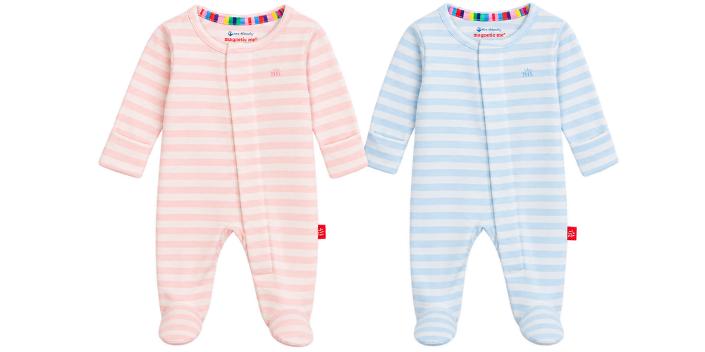 Stripe Organic Cotton Footie