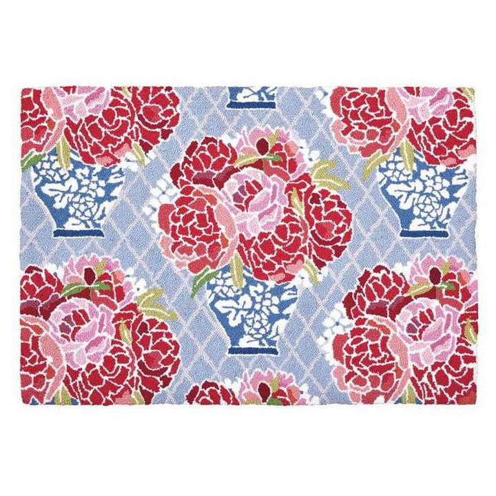 CHINOISERIE PEONY HOOK RUG