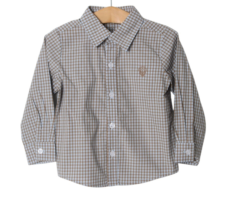 BLUE & BROWN BOYS BUTTON DOWN
