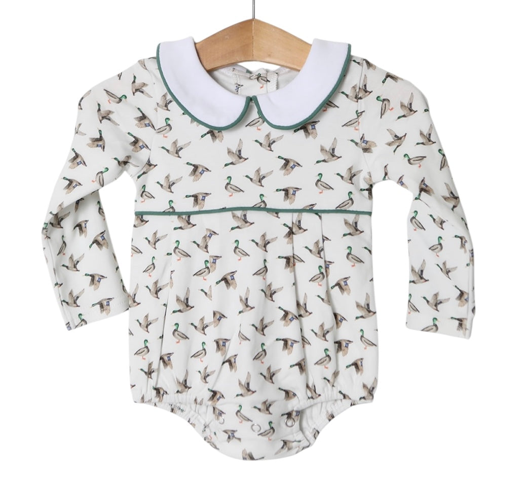 MALLARD DUCK PRINT WITH GREEN PIPING JAYDEN BOYS BUBBLE