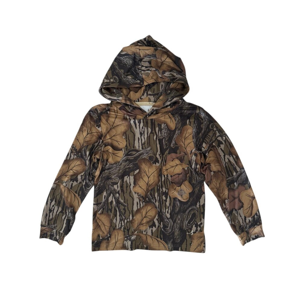 Boys Mossy Oak Fall Foliage camouflage CoolShade Mack performance hoodie