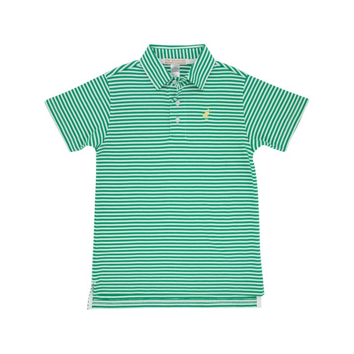 KIAWAH GREEN STRIPE PRIM & PROPER POLO