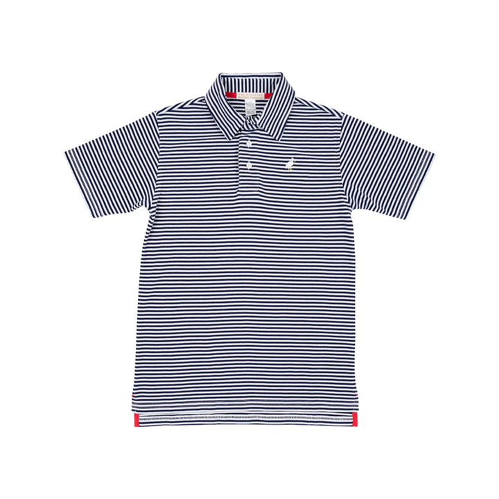 NANTUCKET NAVY STRIPE  PRIM & PROPER POLO