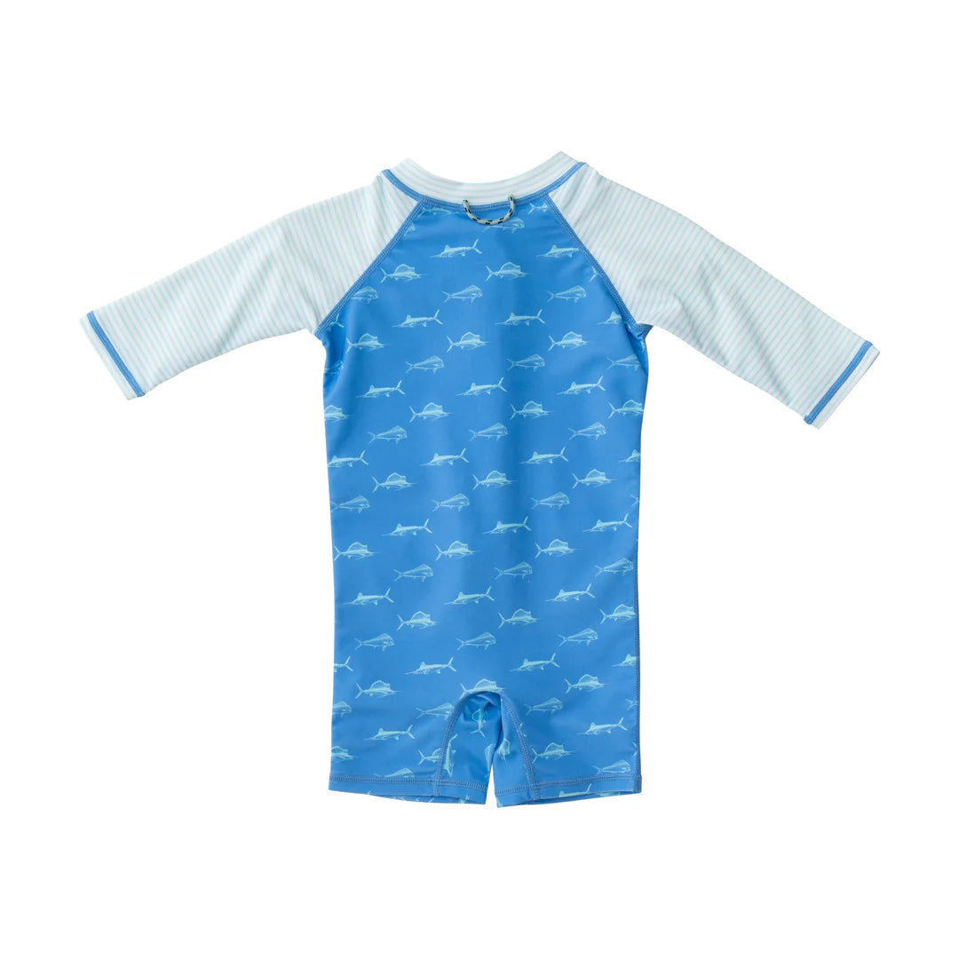 FISH PRINT MARINA BLUE LIL REEF BABY RASHGUARD