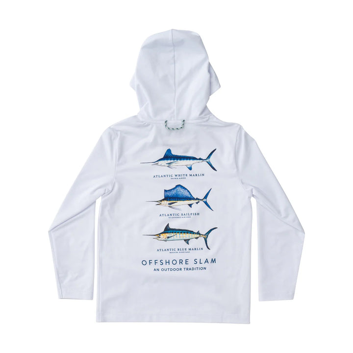 OFFSHORE SLAM WHITE PERFORMANCE HOODIE