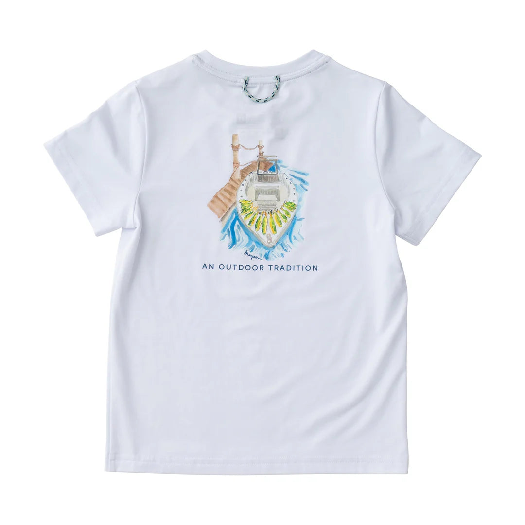 MAHI CATCH OF THE DAY WHITE PERFORMANCE TEE