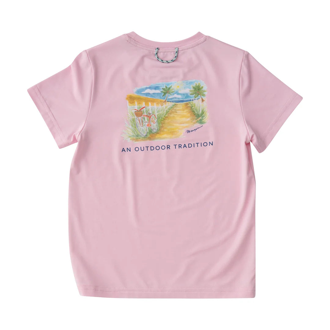 BEACH BIKE PATH PINK LADY PERFORMANCE TEE