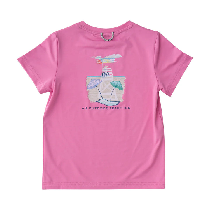 BEACH LIFEGUARD FUCHSIA PERFORMANCE TEE