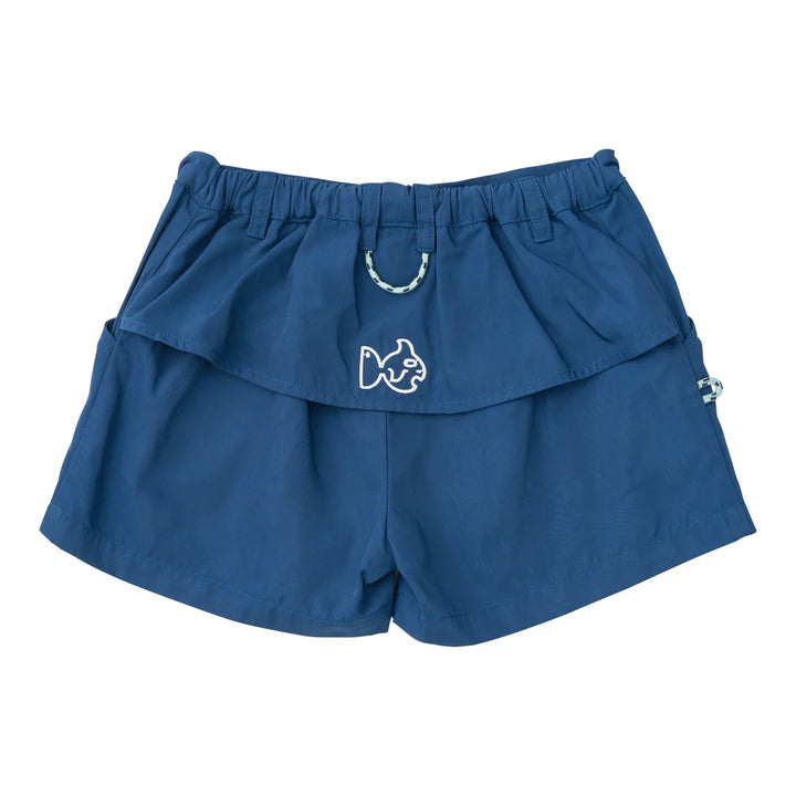 NAVY BLUE BOYS SHORTS ON WHITE BACKGROUND