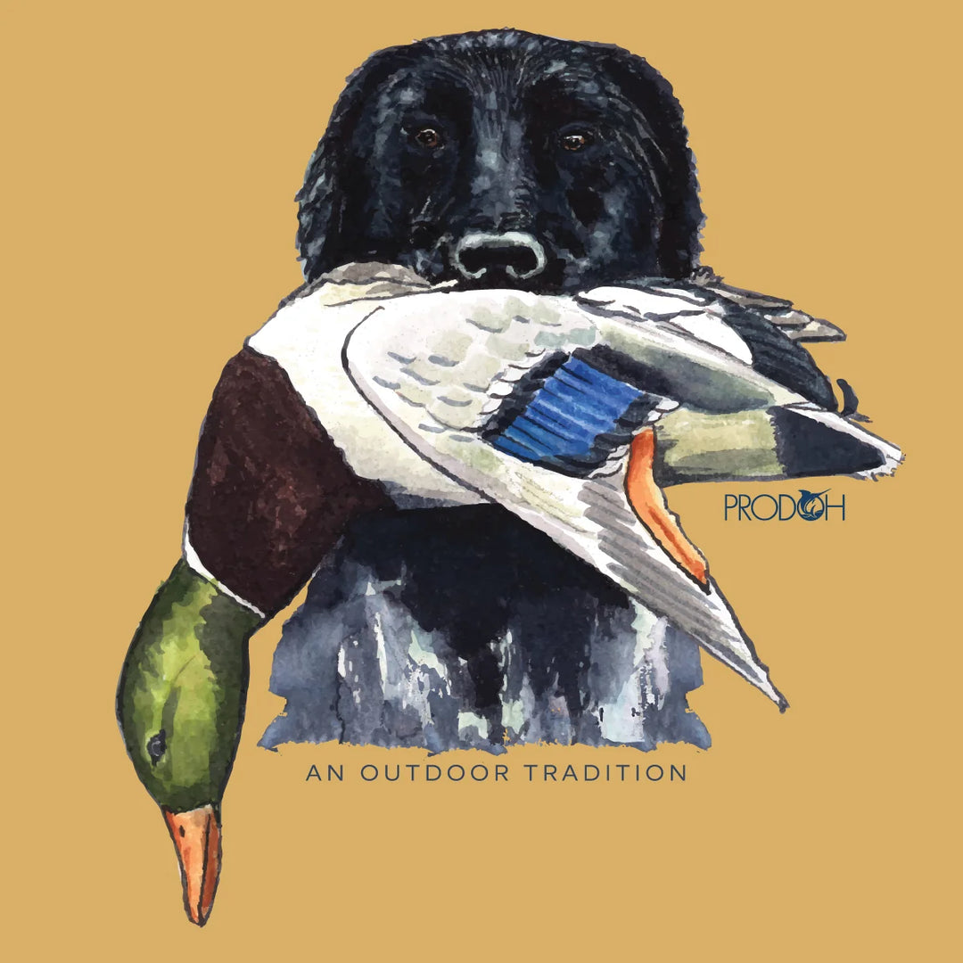 DUCK HUNTING DOG OCHRE KIDS LONG SLEEVE TEE