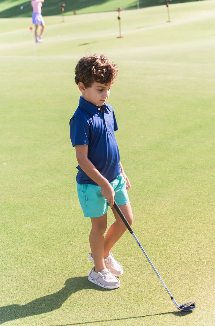 NAVY PEONY BOYS' PRO PERFORMANCE POLO