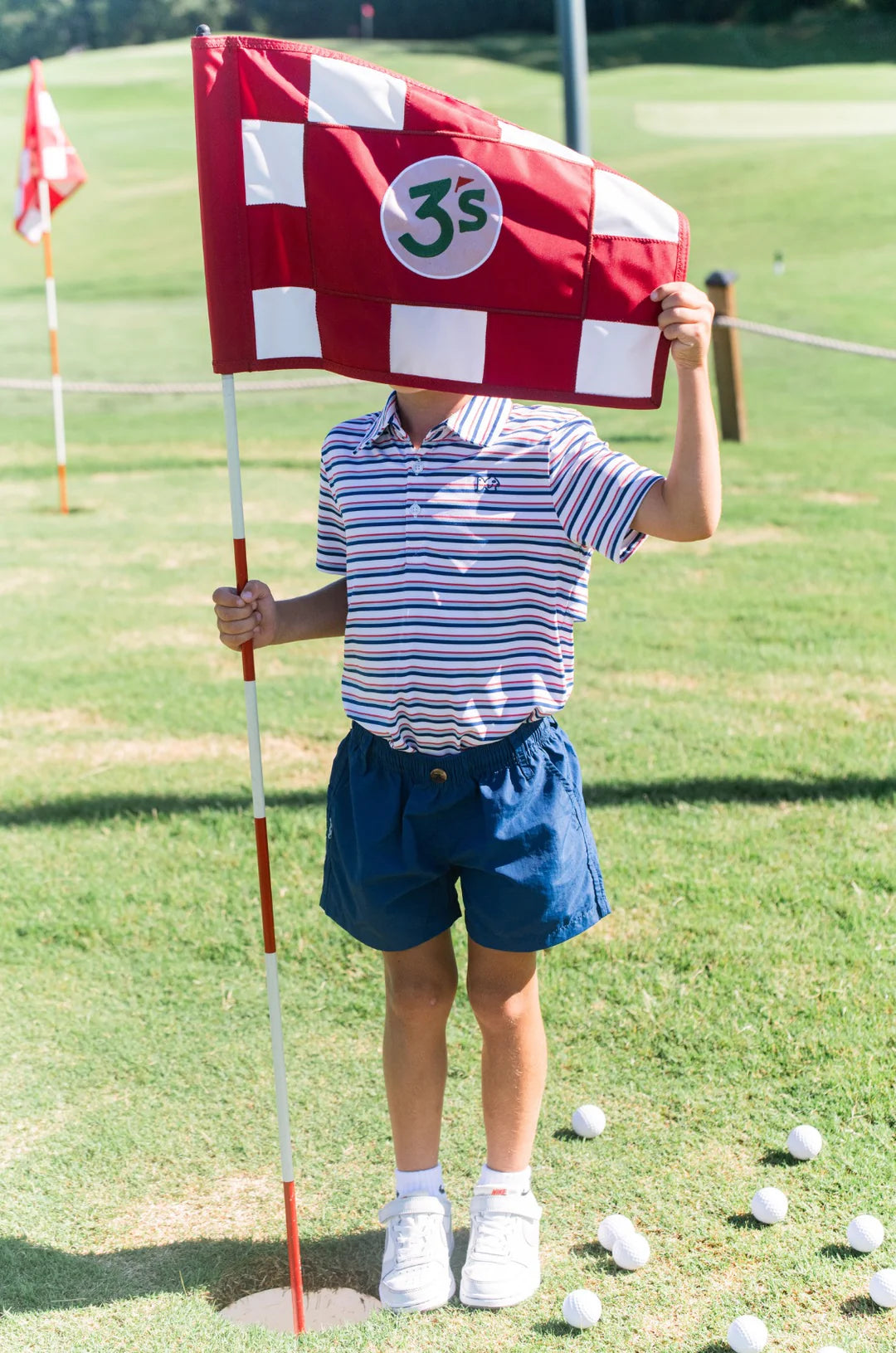 NAVY PEONY BOYS' OUTRIGGER PERFORMANCE SHORT
