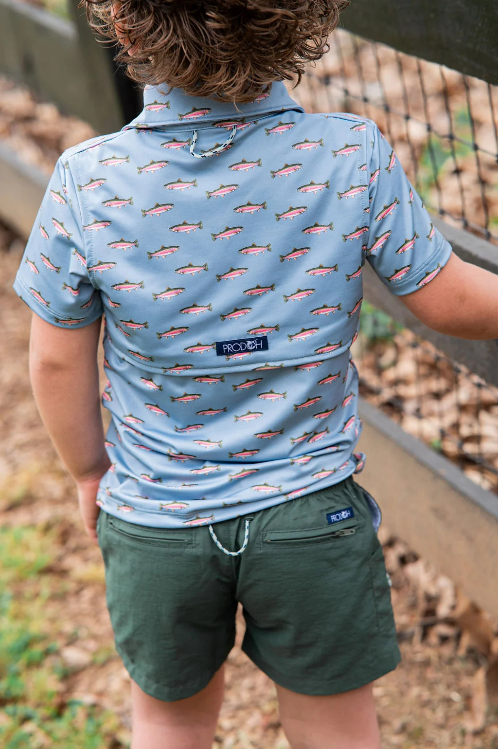 RAINBOW TROUT PRINT BOYS PRO PERFORMANCE POLO