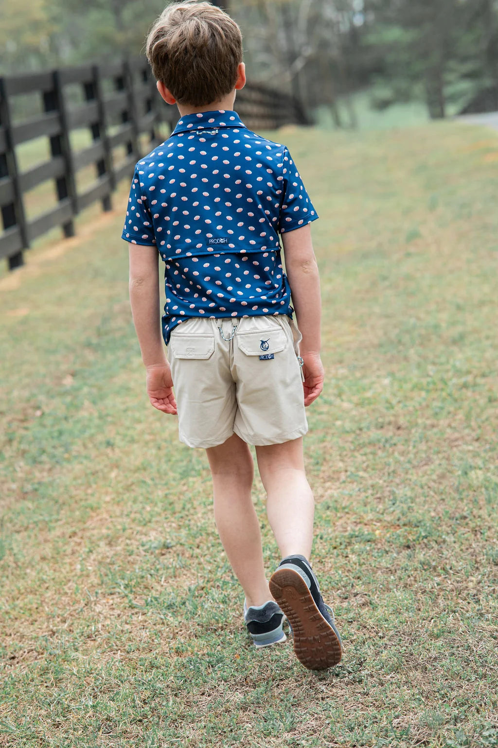 FOOTBALL PRINT BOYS PRO PERFORMANCE POLO