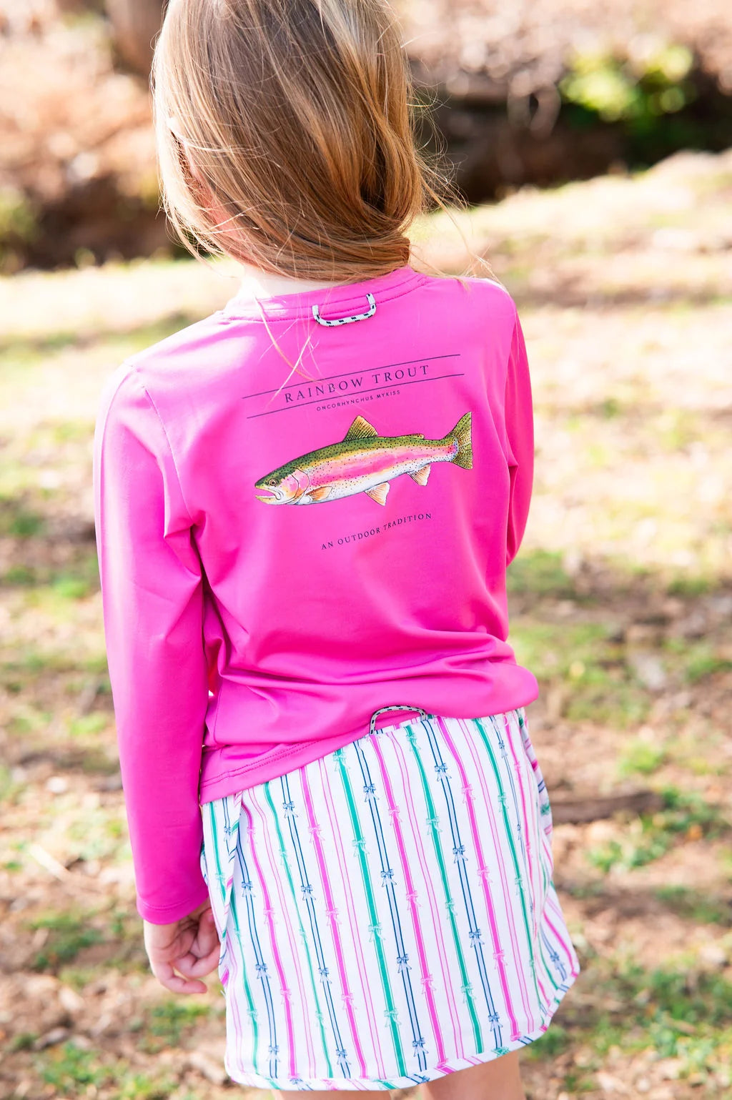 RAINBOW TROUT PHLOX PINK GIRLS PRO PERFORMANCE LONG SLEEVE TEE