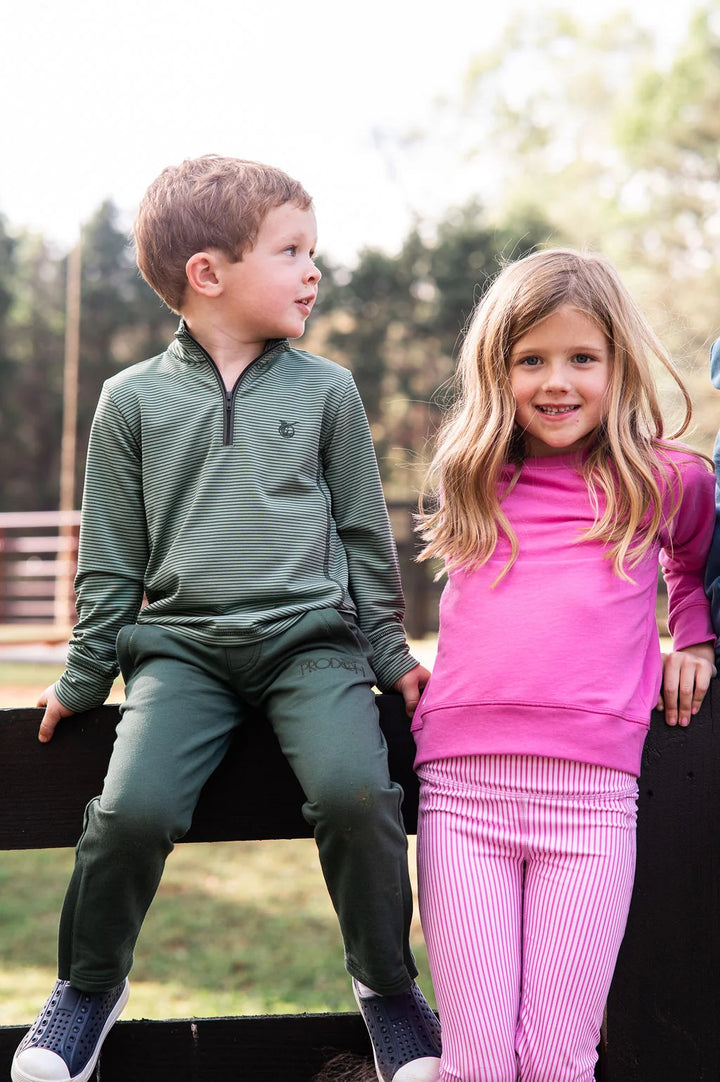 PHLOX PINK STRIPE GIRLS ATHLETIC LEGGING