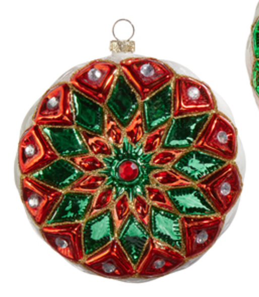 RED & GREEN STARBURST ORNAMENT