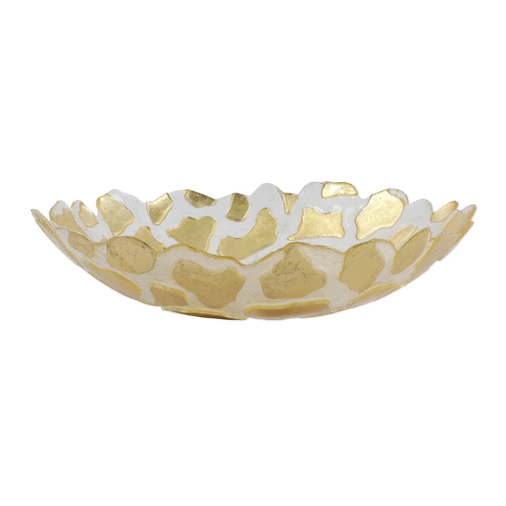 RUFOLO GLASS GOLD GIRAFFE MEDIUM SHALLOW BOWL