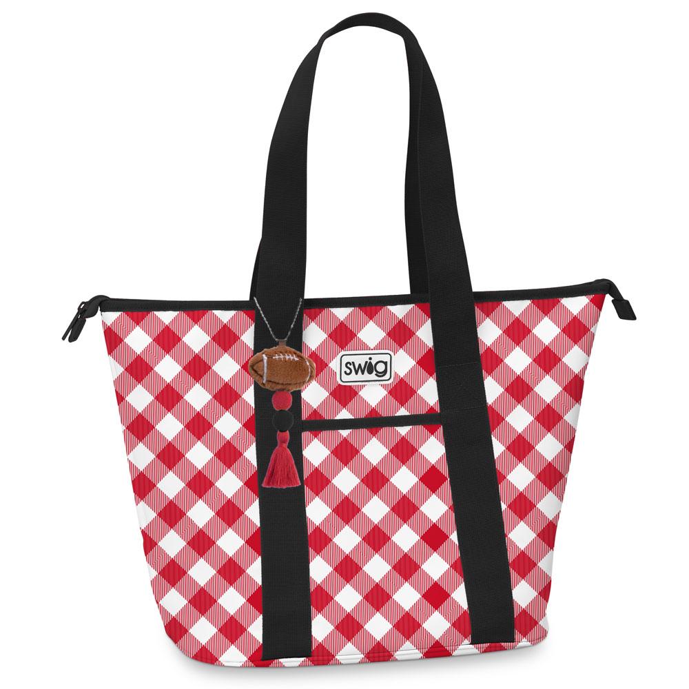 GAMEDAY GINGHAM RED + BLACK ZIPPI 36 COOLER