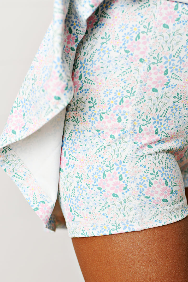 Floral patterned shirt with a plain background