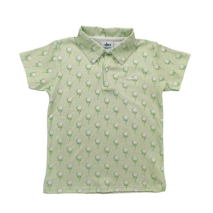 GREEN GOLF PRINT SIGNATURE POLO