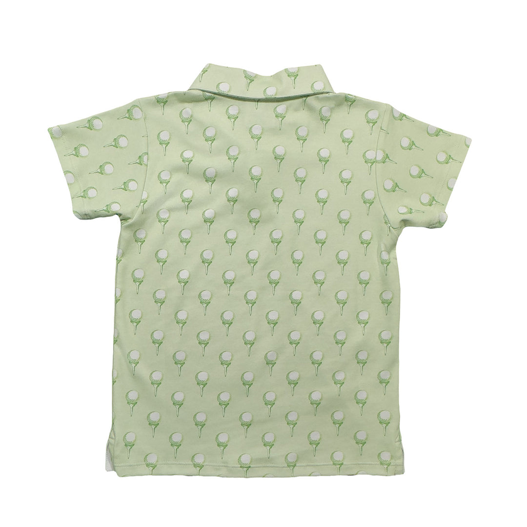 GREEN GOLF PRINT SIGNATURE POLO