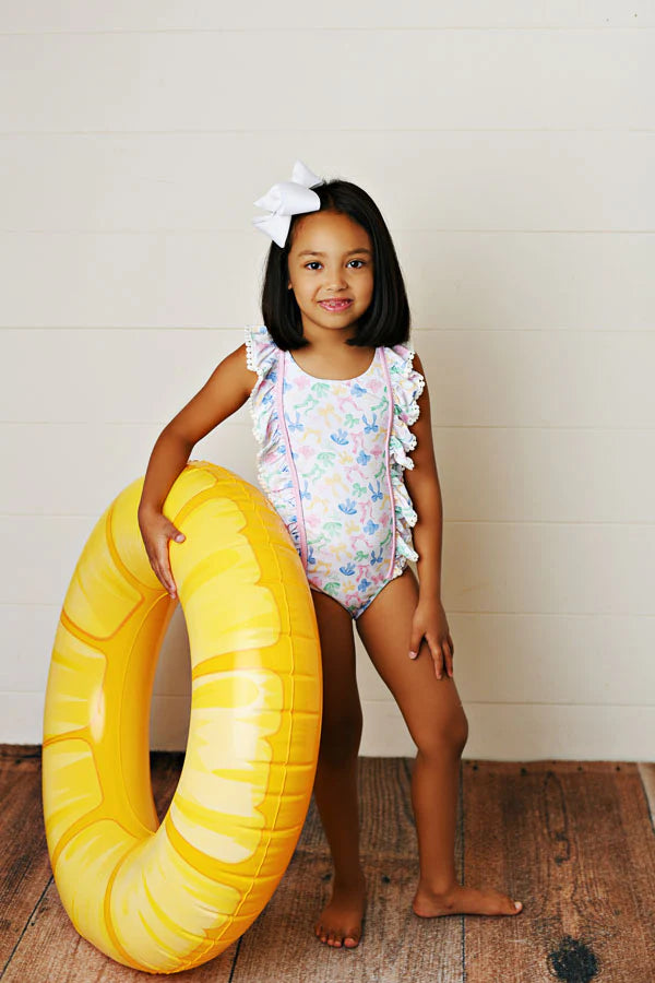 BOW-TIFUL RUFFLED SWIMSUIT