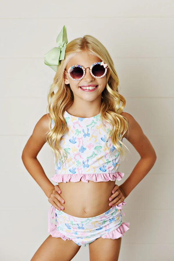 BOW-TIFUL TWO PIECE SWIMSUIT