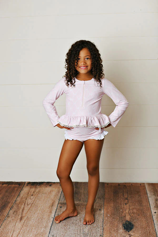 PRETTY PINK BOWS TUNIC RASHGUARD