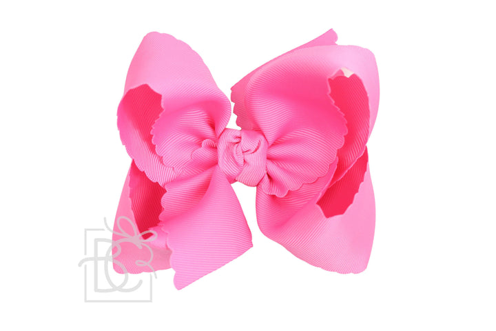 HOT PINK SCALLOPED EDGE BOW