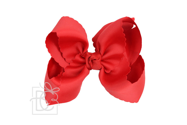 RED SCALLOPED EDGE BOW