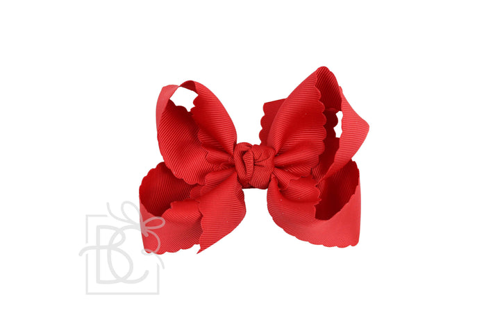 RED SCALLOPED EDGE BOW