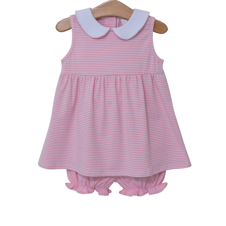 LIGHT PINK STRIPE CHARLOTTE SLEEVELESS BLOOMER SET