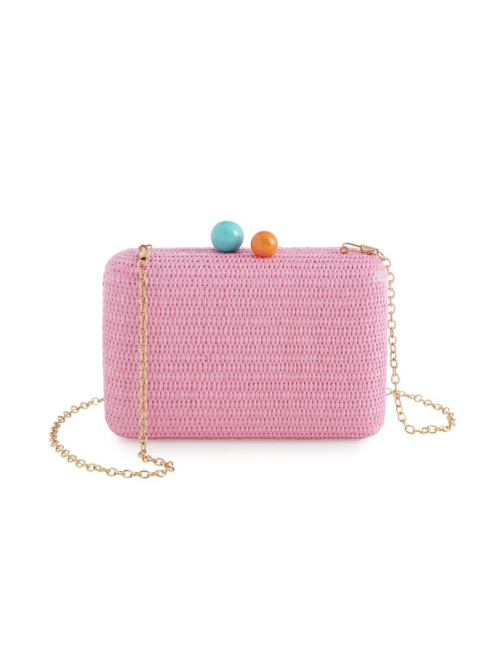 PINK JUNE MINAUDIERE CLUTCH