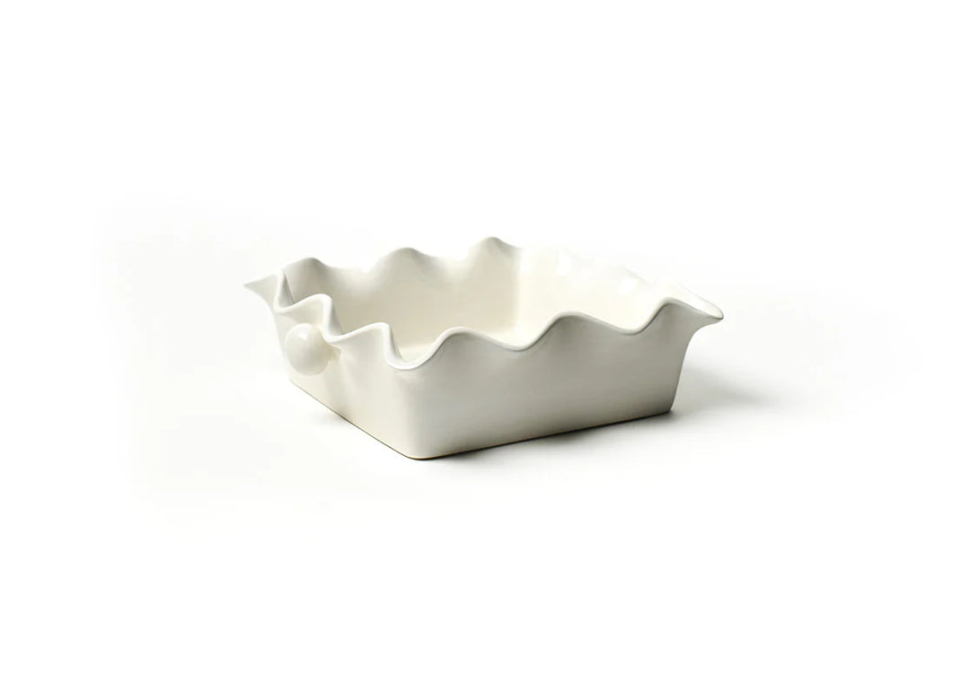 CREAM SCALLOPED EDGE CASSEROLE DISH