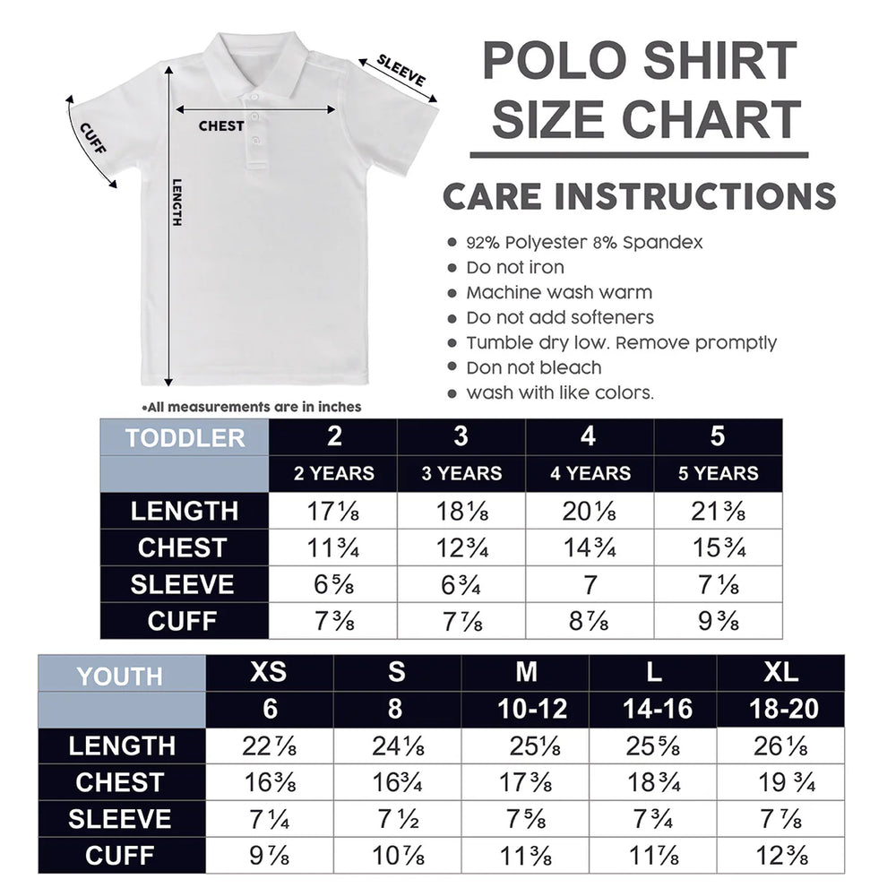 BOYS POLO SIZE CHART *USED ON MULTIPLE ITEMS