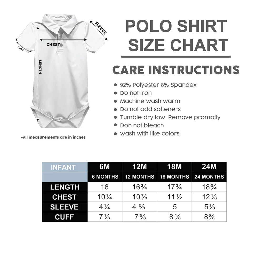 POLO SHIRT ONSIE SIZE CHART * USED FOR MULTIPLE PRODUCTS