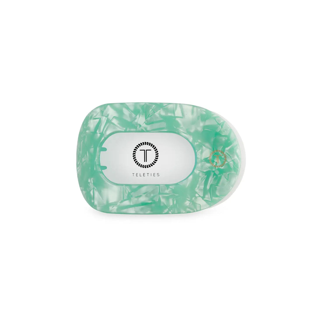 TELETIES spring splash aqua green claw hair clip translucent bright green hair accessory strong grip durable clip